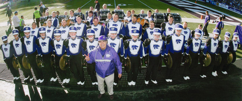Ray Navarro with the marching band